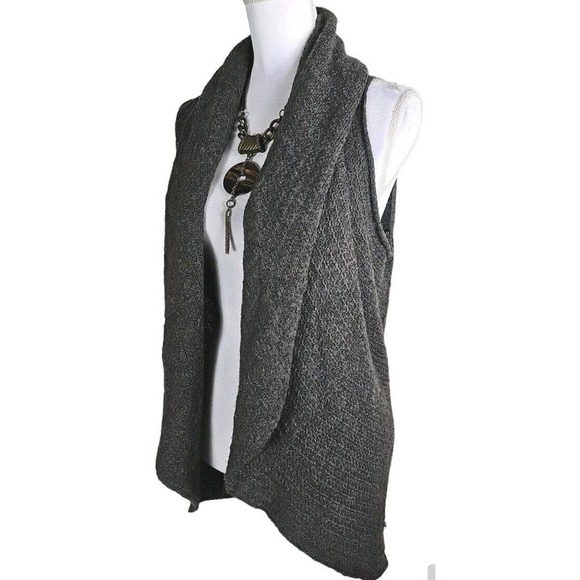 Alpaca International ~Woman One Size~ Dark Gray Open Front Alpaca/Wool Vest Knit - Picture 3 of 12